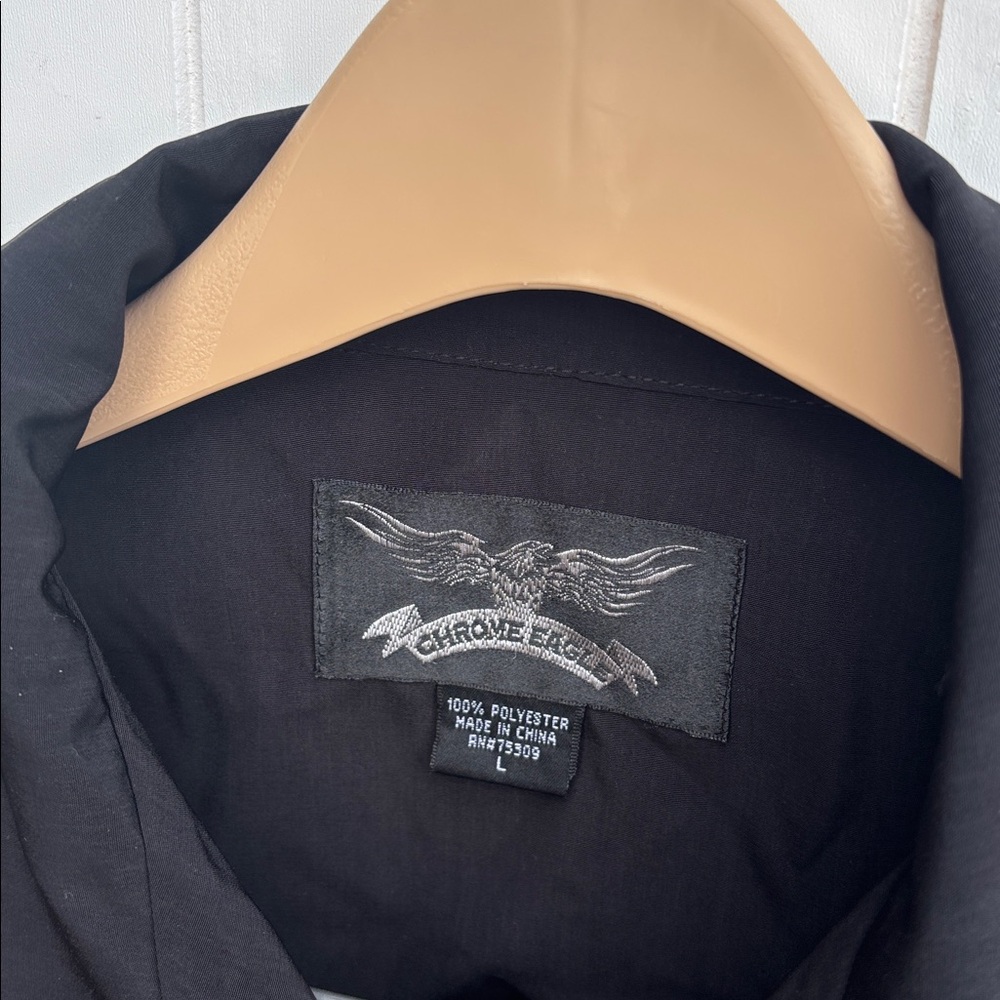 Chrome Eagle Motorcycles Button Down Top! Large - image 3